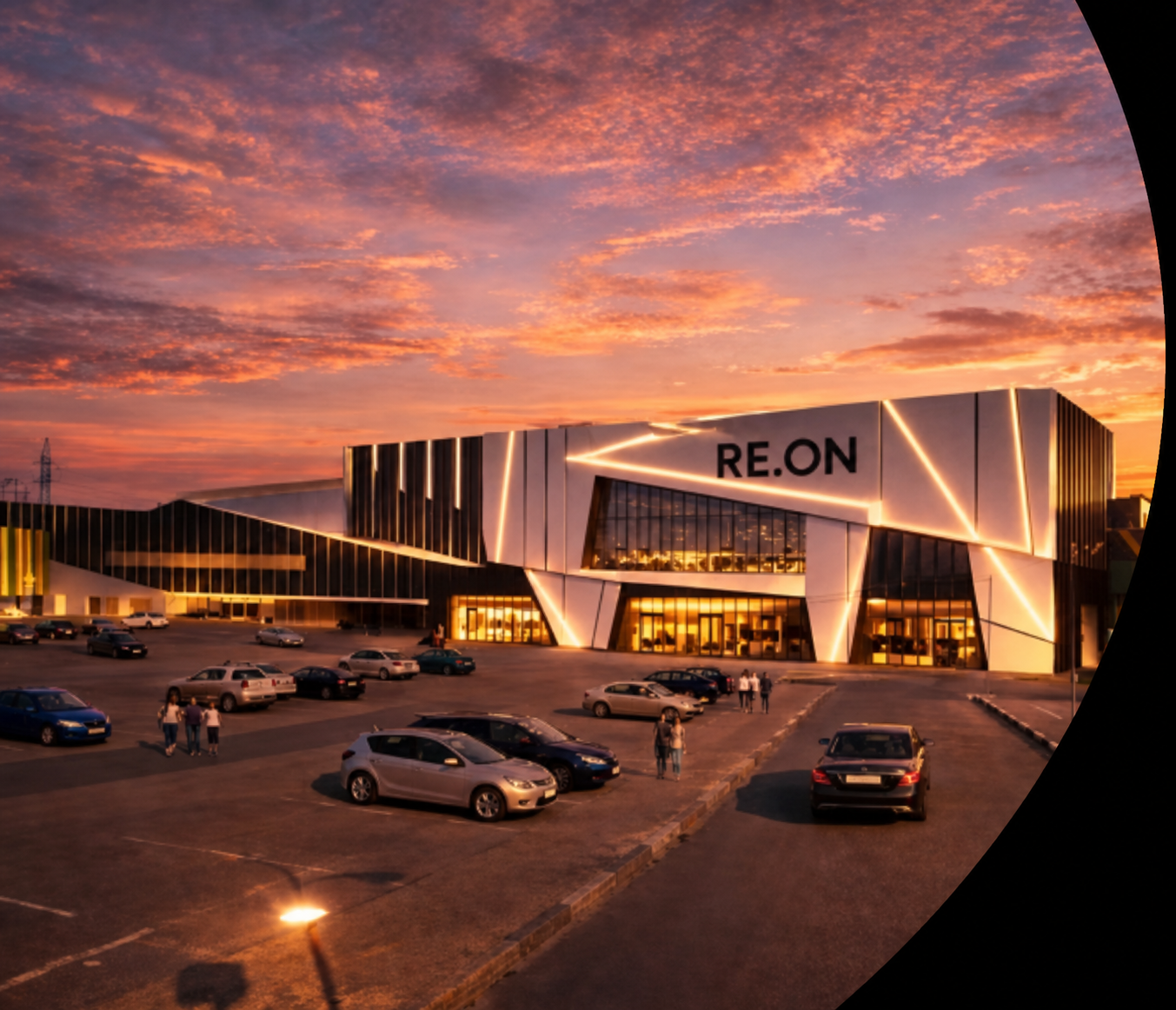 RE.ON flagship at sunset